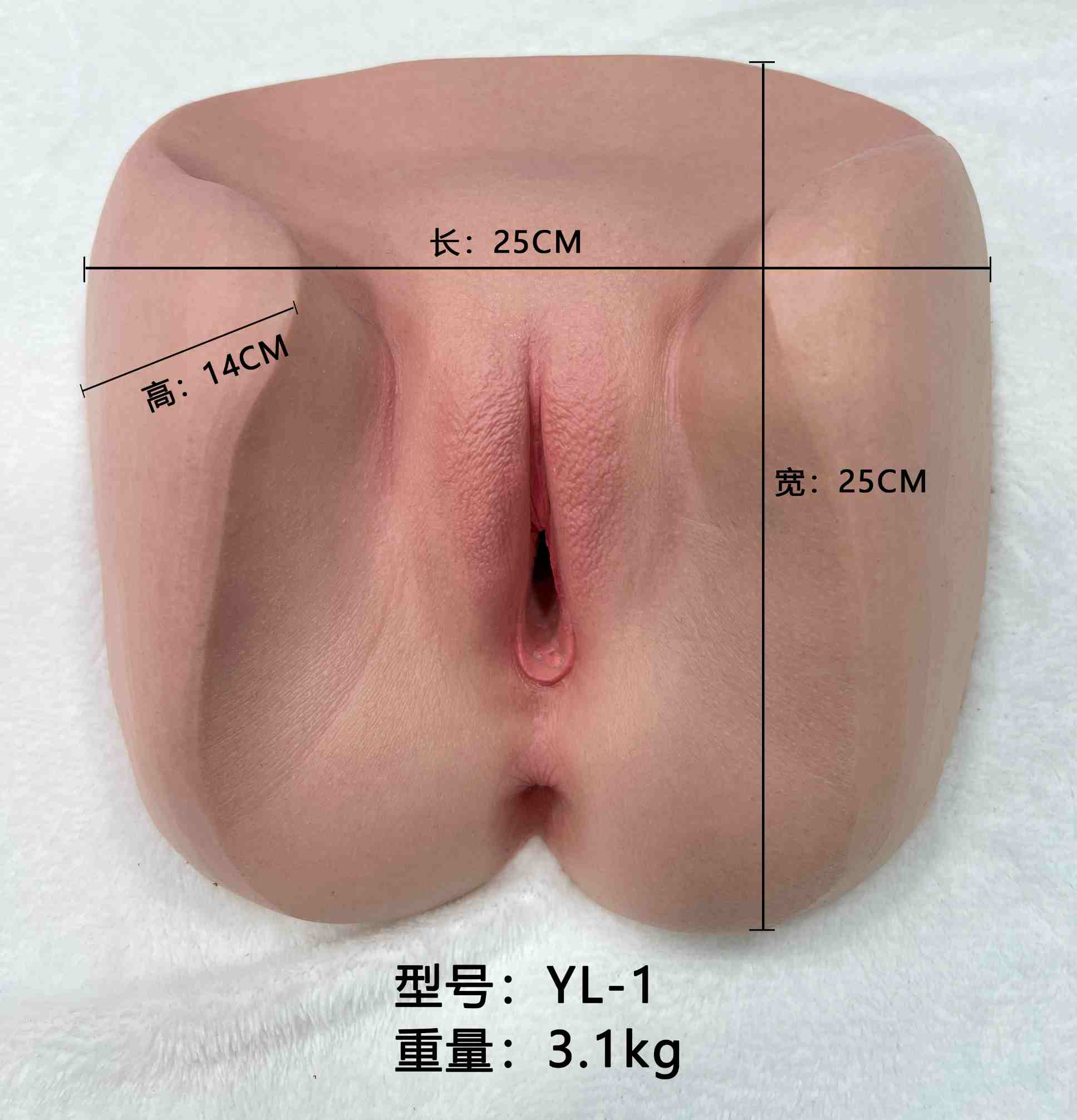 25cm/10in Silicone Realistic Male Torso Doll with Tan Skin, 82-55-82 Muscular Figure – USW-B22 Head, 25cm Penis, Heating Rod & Cleanser
