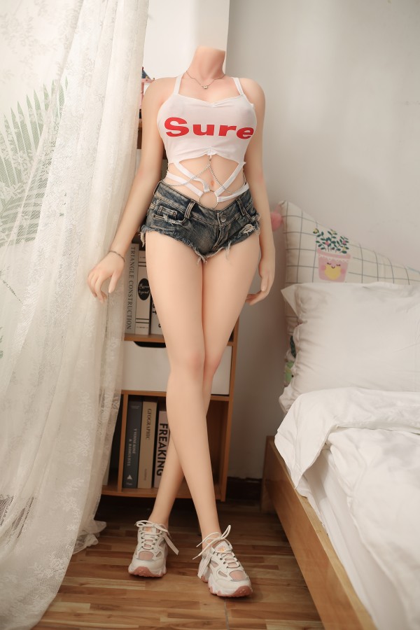 157cm/62in TPE Realistic Sex Doll With Pink Hair, White Crop Top & Denim Shorts – Model MXG-157B